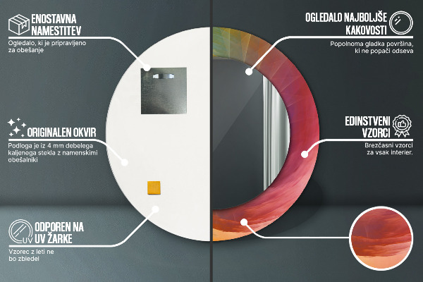 Round decorative mirror Hypnotic spiral