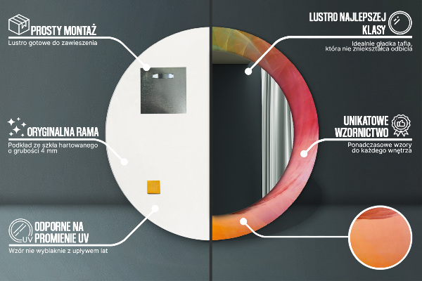 Round decorative mirror Hypnotic spiral