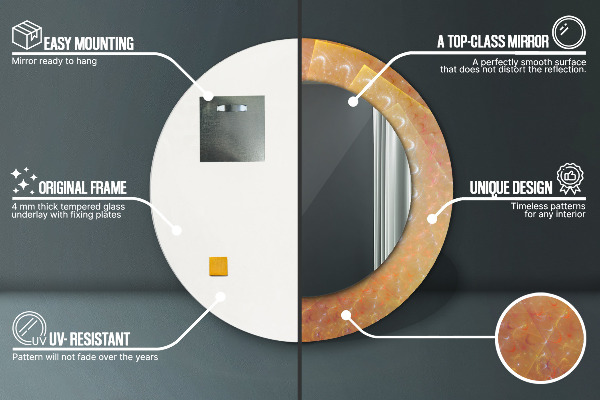 Round decorative mirror Spiral abstraction