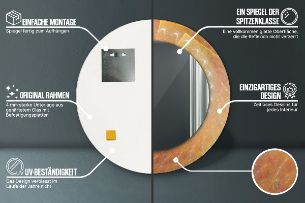 Round decorative mirror Spiral abstraction