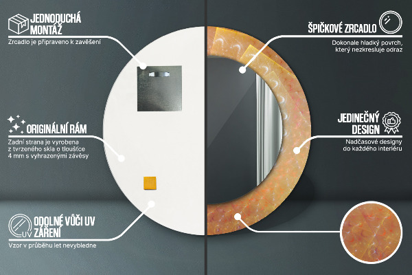 Round decorative mirror Spiral abstraction