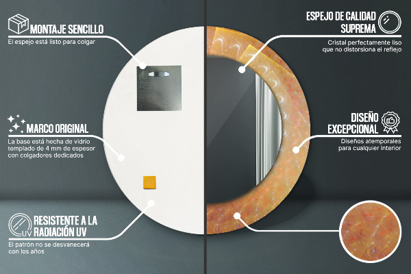 Round decorative mirror Spiral abstraction