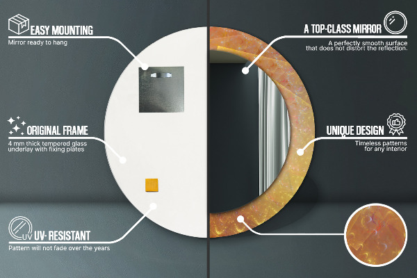 Round decorative mirror Spiral abstraction