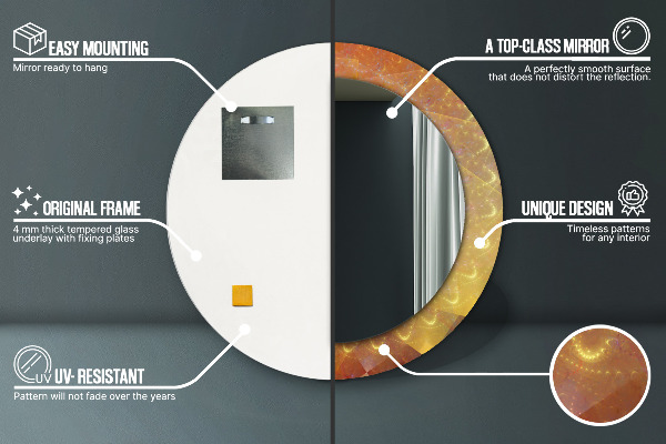 Round decorative mirror Spiral abstraction