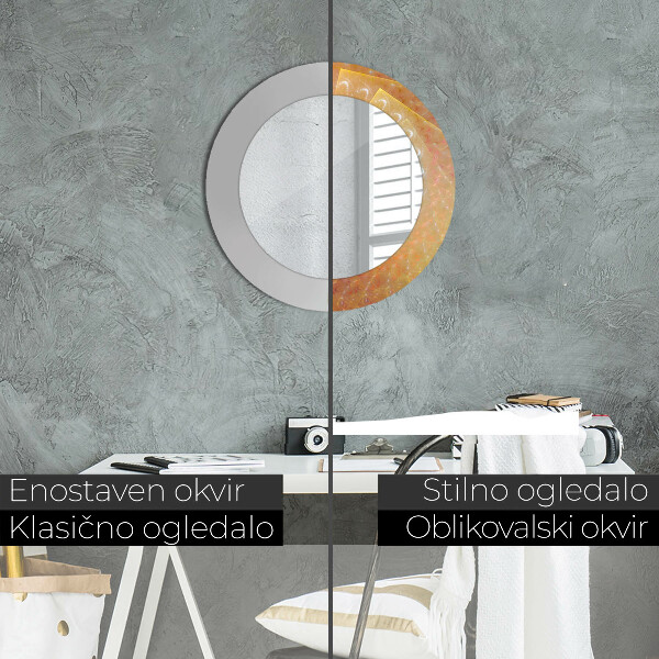 Round decorative mirror Spiral abstraction