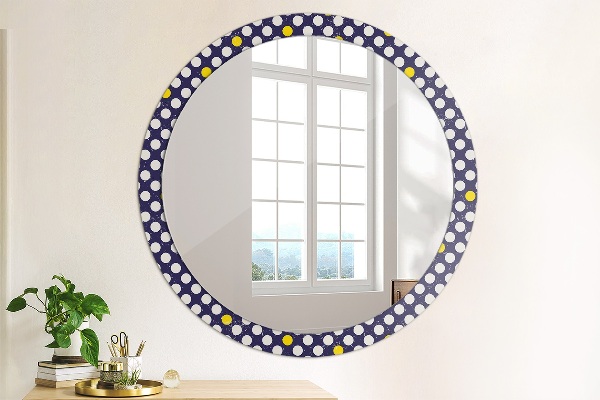Round mirror frame with print Retro dots