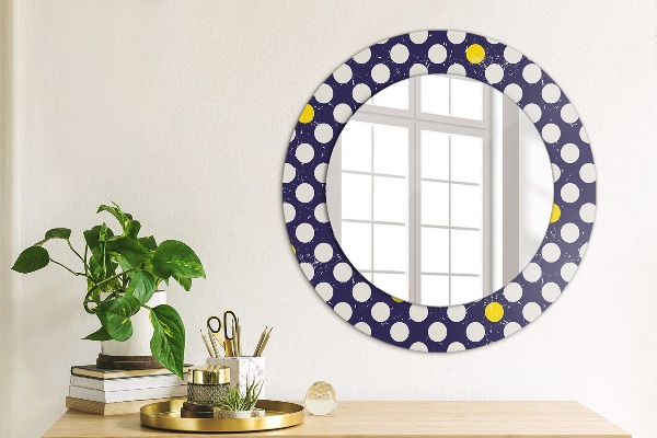 Round mirror frame with print Retro dots