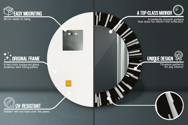 Round decorative mirror Radiant composition