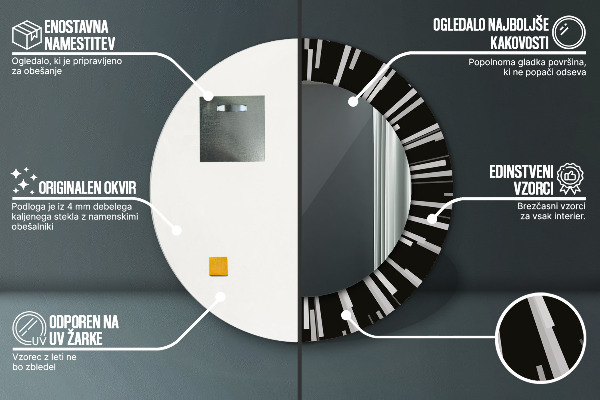 Round decorative mirror Radiant composition