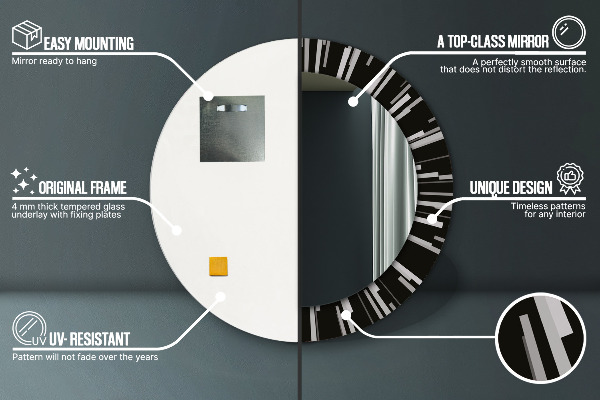 Round decorative mirror Radiant composition