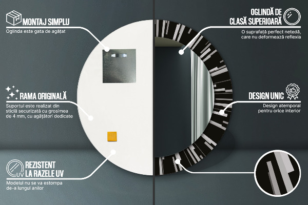 Round decorative mirror Radiant composition