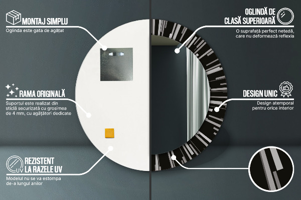 Round decorative mirror Radiant composition