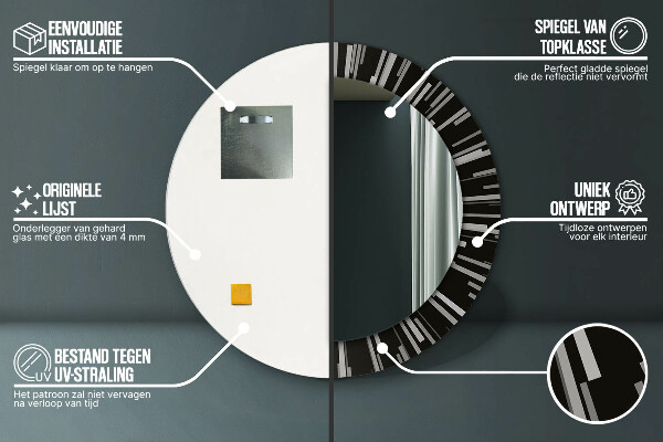 Round decorative mirror Radiant composition