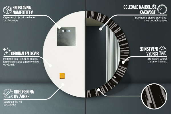 Round decorative mirror Radiant composition