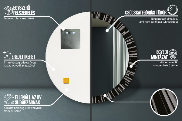 Round decorative mirror Radiant composition