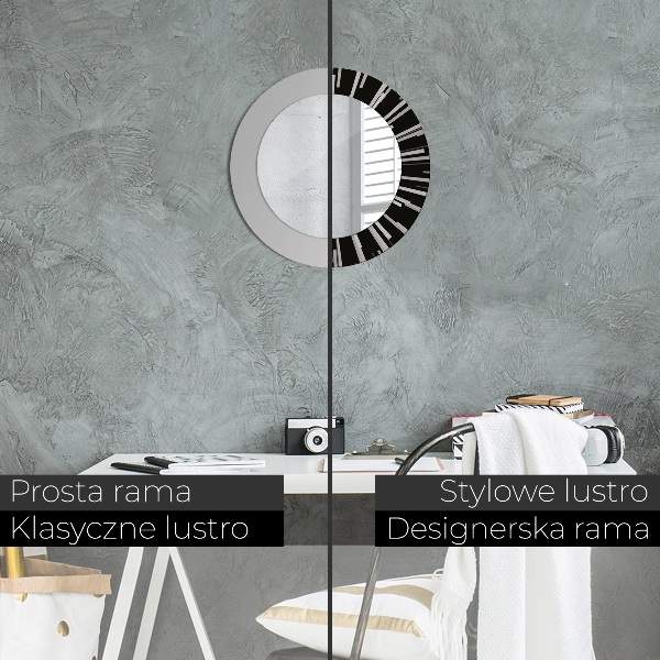 Round decorative mirror Radiant composition