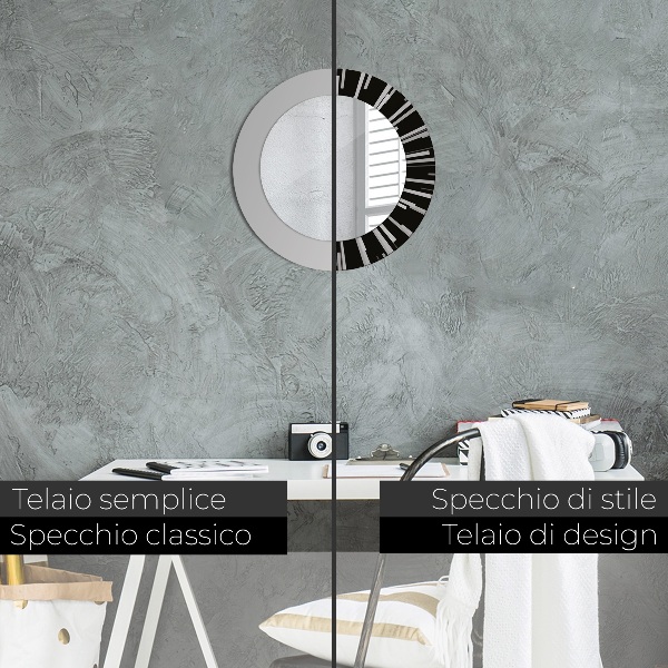 Round decorative mirror Radiant composition