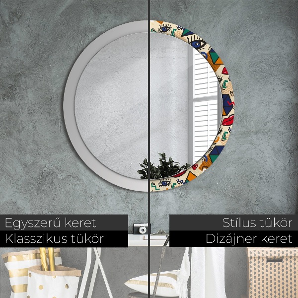 Round decorative mirror Pop art style