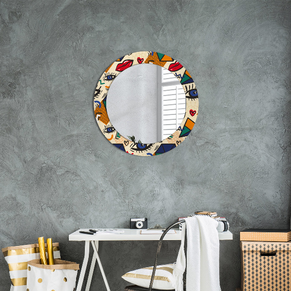 Round decorative mirror Pop art style