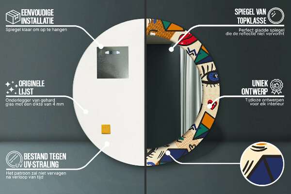 Round decorative mirror Pop art style