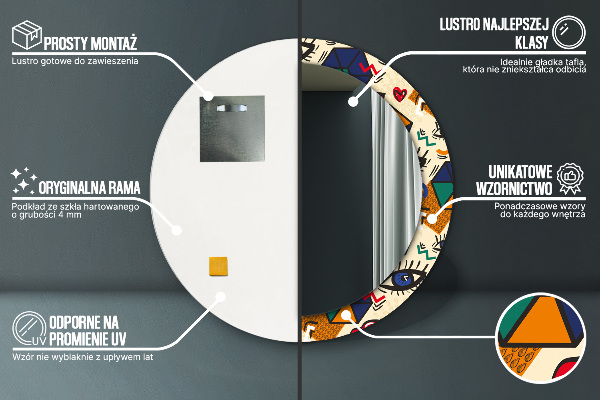 Round decorative mirror Pop art style