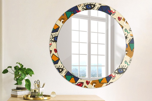 Round decorative mirror Pop art style
