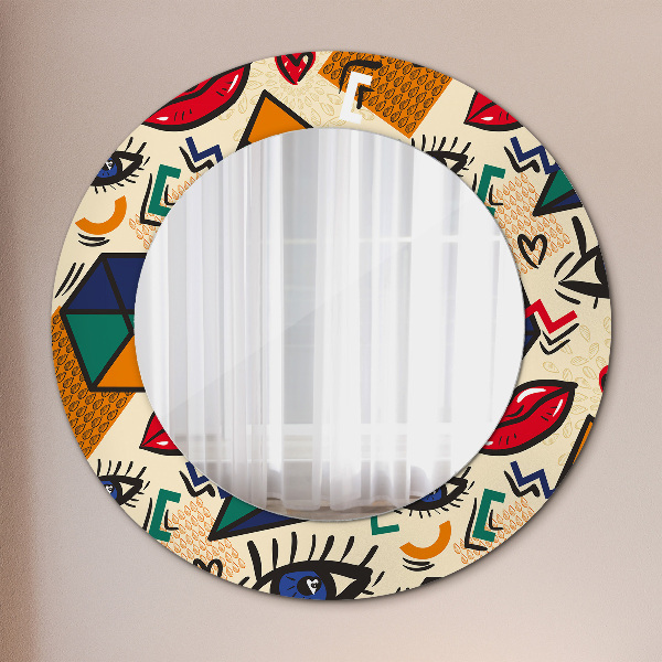 Round decorative mirror Pop art style