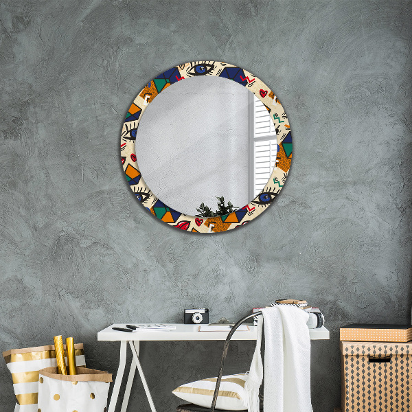 Round decorative mirror Pop art style