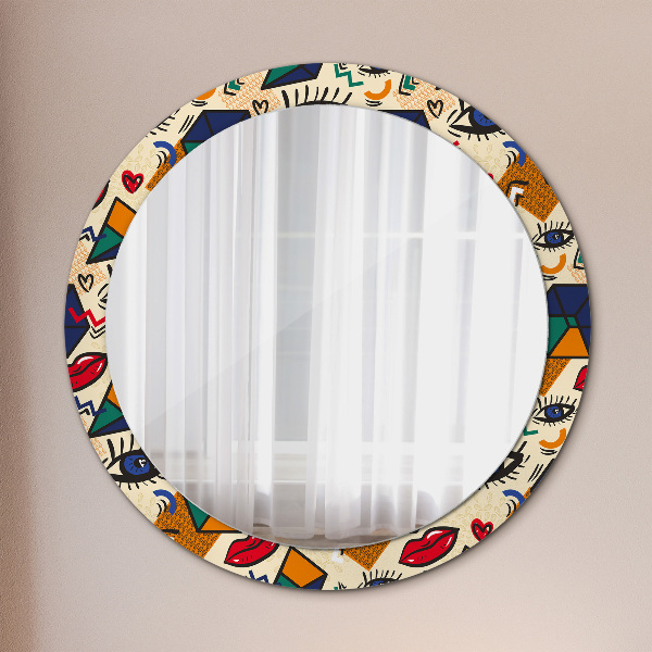 Round decorative mirror Pop art style