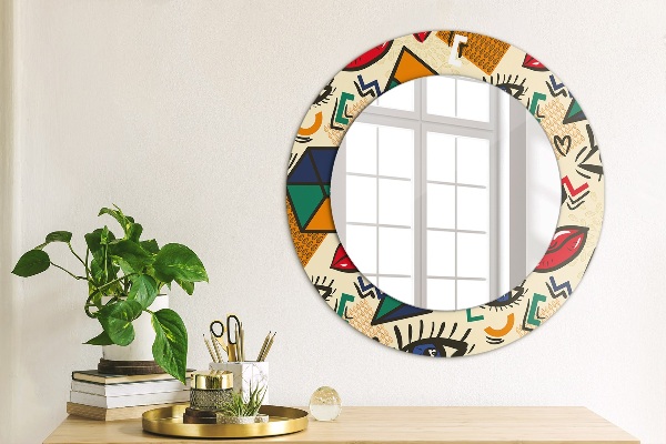 Round decorative mirror Pop art style