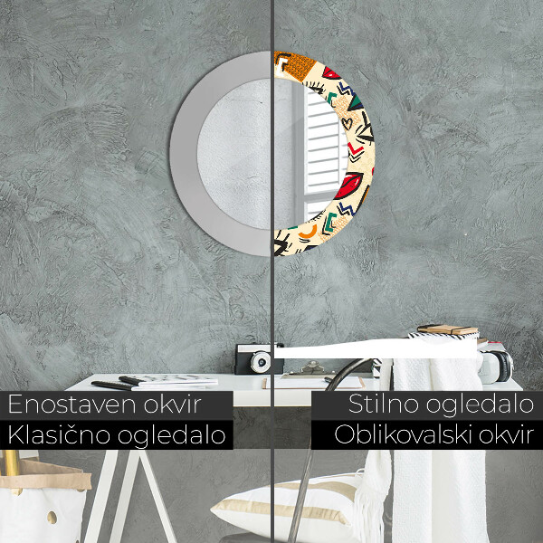 Round decorative mirror Pop art style