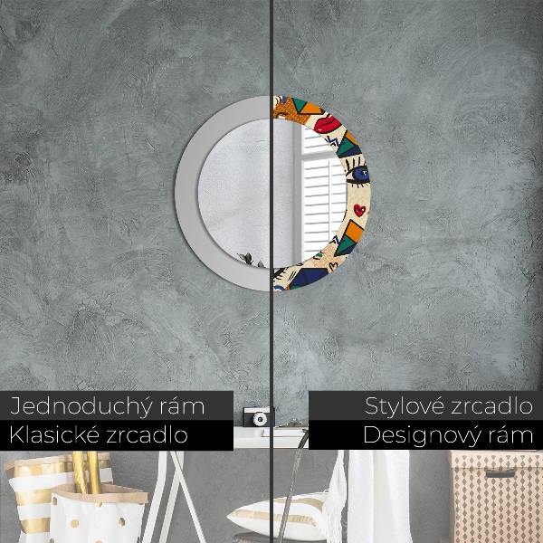 Round decorative mirror Pop art style