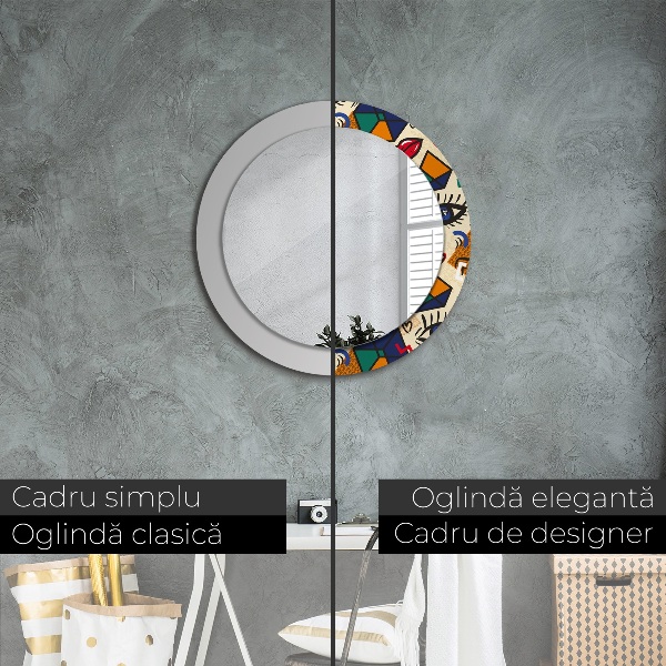 Round decorative mirror Pop art style