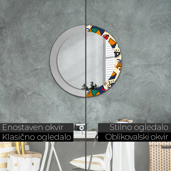 Round decorative mirror Pop art style