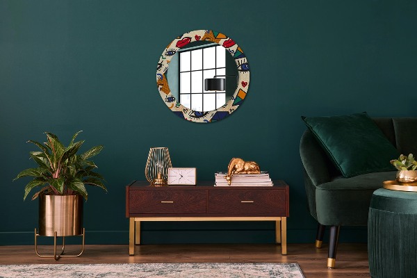 Round decorative mirror Pop art style