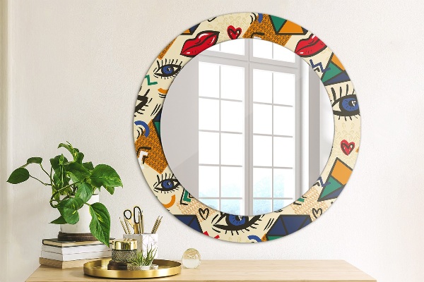 Round decorative mirror Pop art style