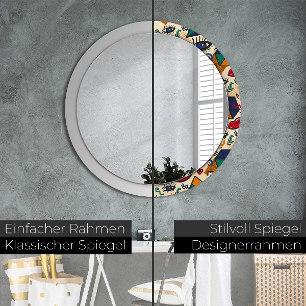 Round decorative mirror Pop art style