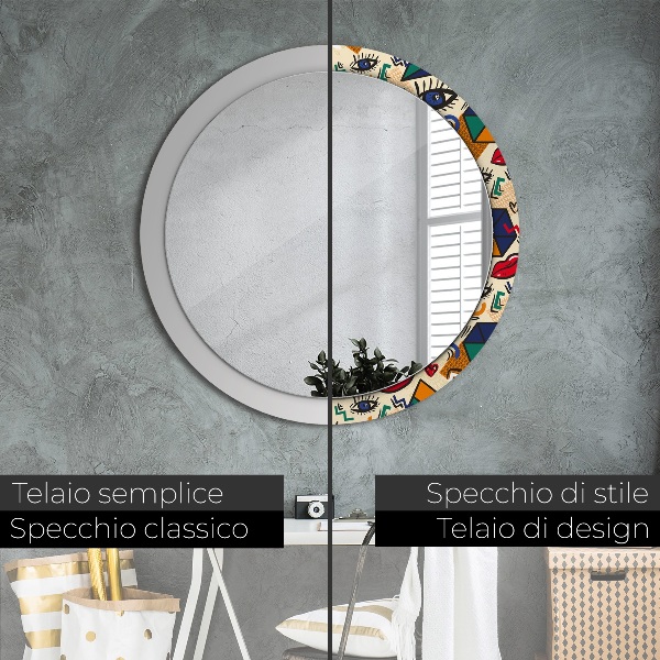 Round decorative mirror Pop art style
