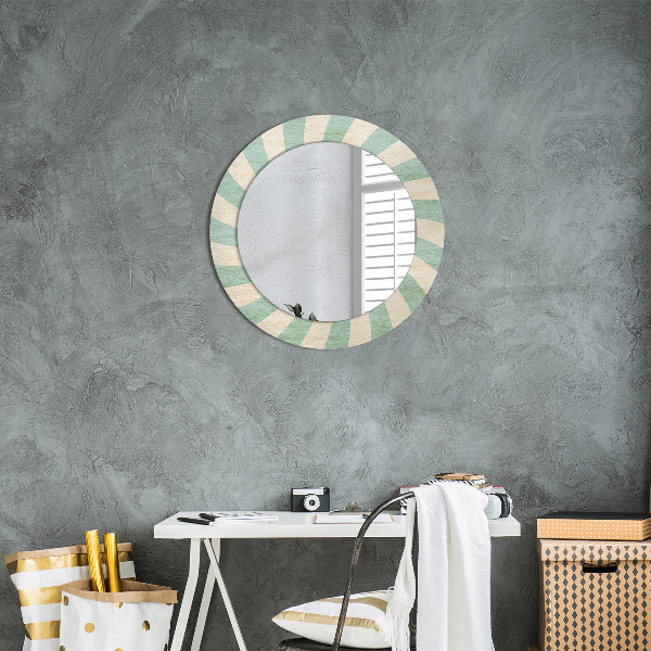Round printed mirror Retro pastel pattern