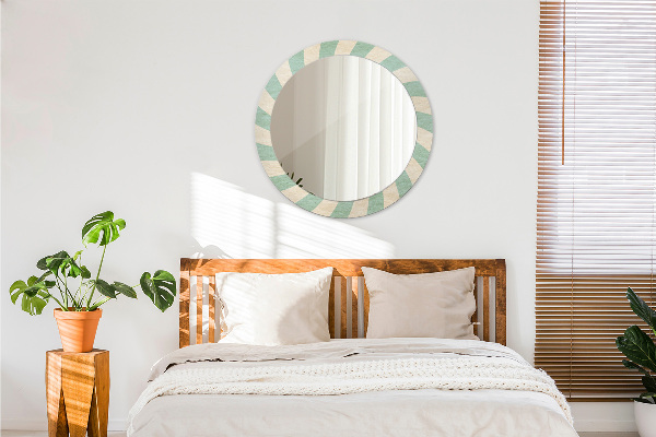 Round printed mirror Retro pastel pattern