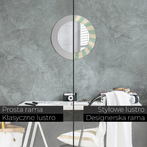 Round printed mirror Retro pastel pattern