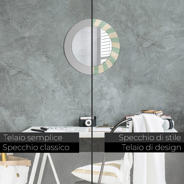 Round printed mirror Retro pastel pattern