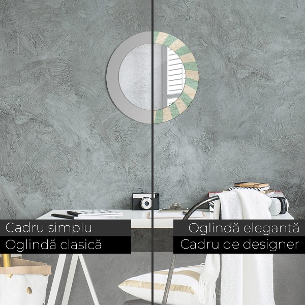 Round printed mirror Retro pastel pattern