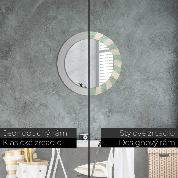 Round printed mirror Retro pastel pattern