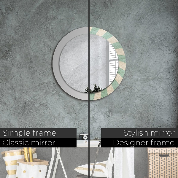 Round printed mirror Retro pastel pattern
