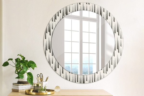 Round printed mirror Striped pattern