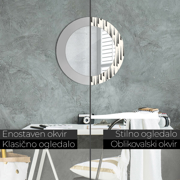 Round printed mirror Striped pattern