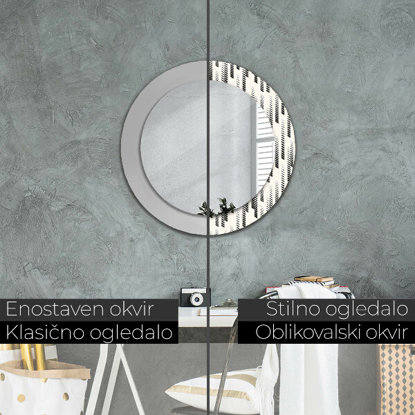 Round printed mirror Striped pattern