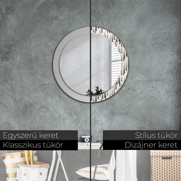 Round printed mirror Striped pattern