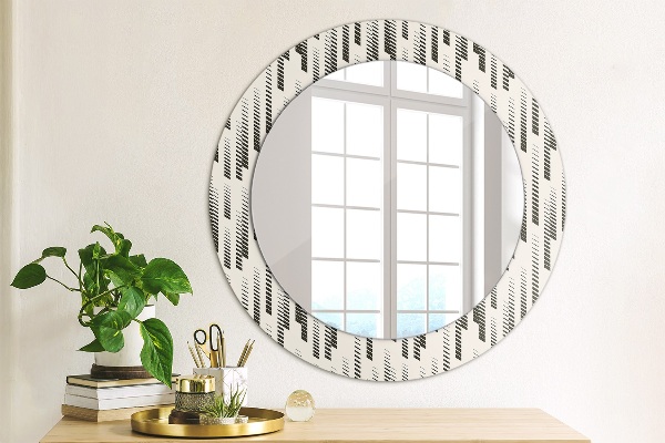 Round printed mirror Striped pattern